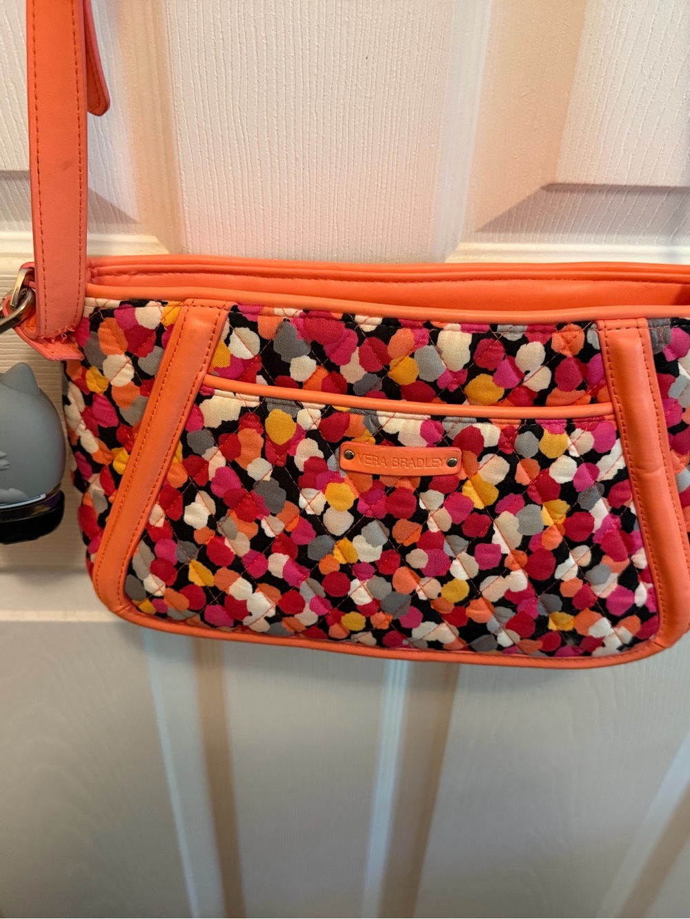 Vera Bradley Coral Multi-Dot Quilted Crossbody Bag